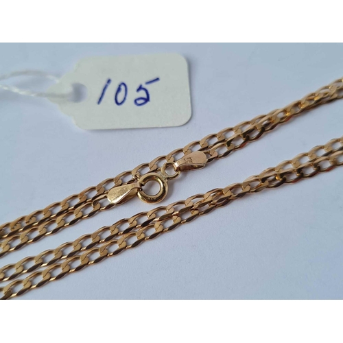105 - A flat link neck chain 9ct - 3.3 gms