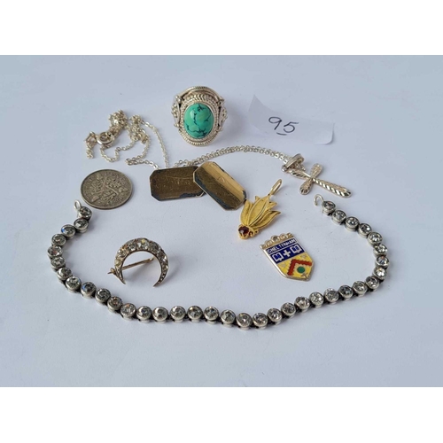 95 - Bag of silver items 26g