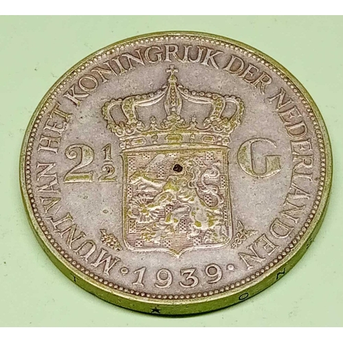 1137 - Dutch 2 1/2 guilder 1939