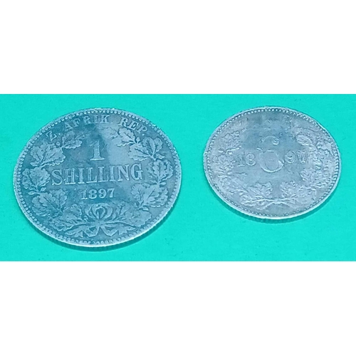 1171 - South Africa shilling and sixpence 1897