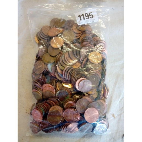 1195 - Quantity of USA 1 cent coins