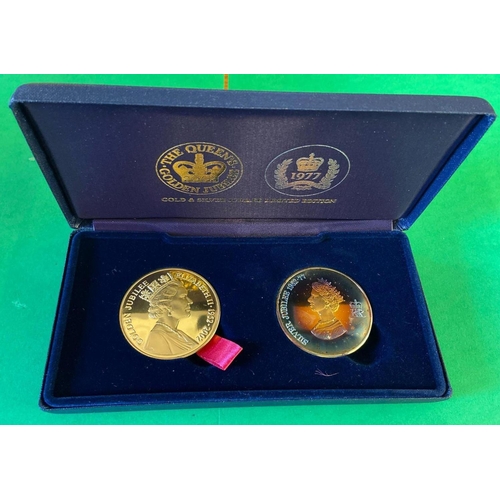 1233 - Heavy silver coin Rugby medal plus others