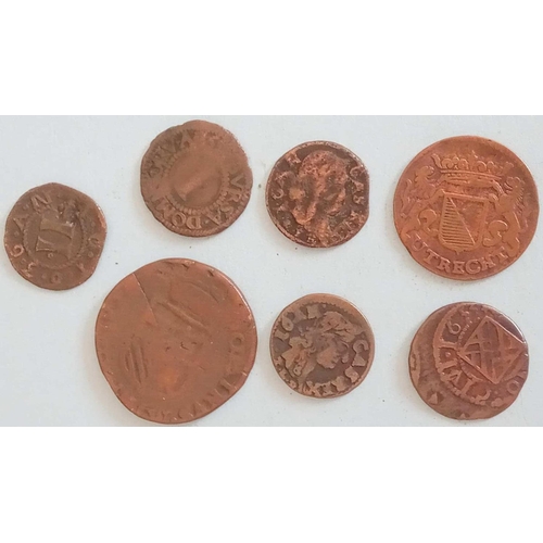 1338 - Seven 17th Century European coins