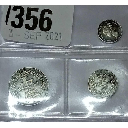 1356 - 1842 part Maundy set (threepence missing)