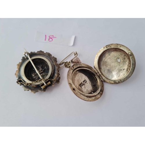 18 - A silver brooch etc.