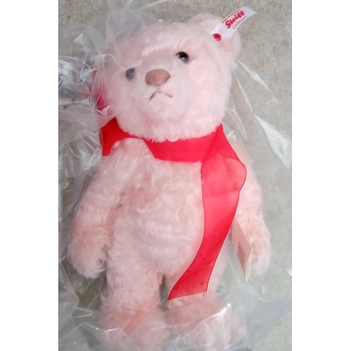 1806 - A pink Steiff teddy bear 