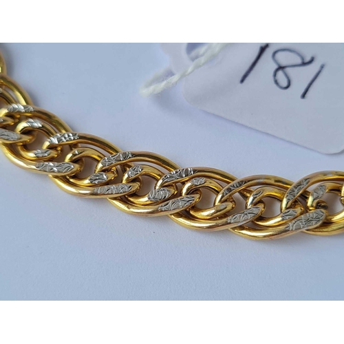 181 - A fancy link 9ct bracelet 6.3g