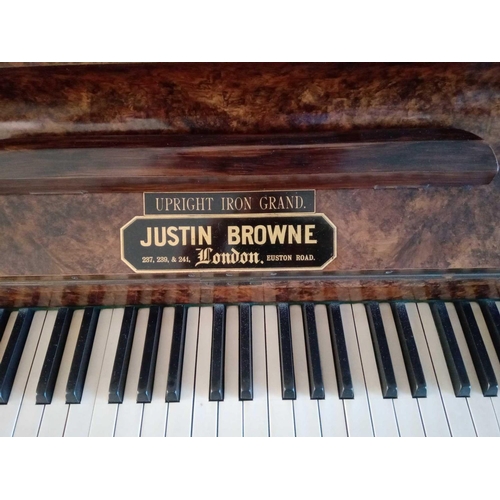 1831 - Simulated walnut case upright grandpiano  by Justin Brown, London - sold in 1917 for £71.00