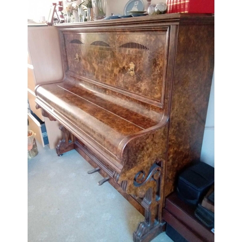 1831 - Simulated walnut case upright grandpiano  by Justin Brown, London - sold in 1917 for £71.00