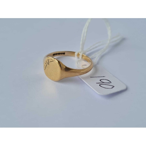 190 - 9ct signet ring size P 2.7g