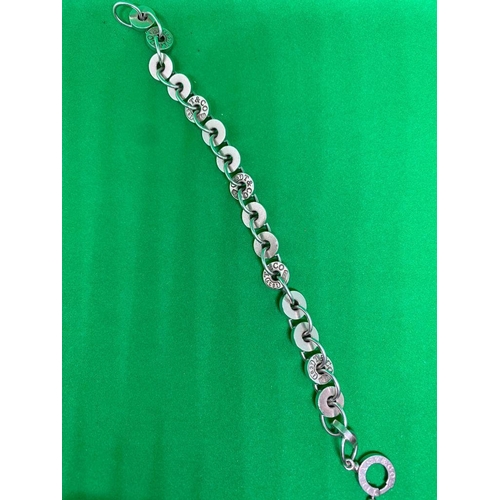 258 - A Tiffany and Co circular link silver bracelet every third link stamped Tiffany and Co - 23.2 gms