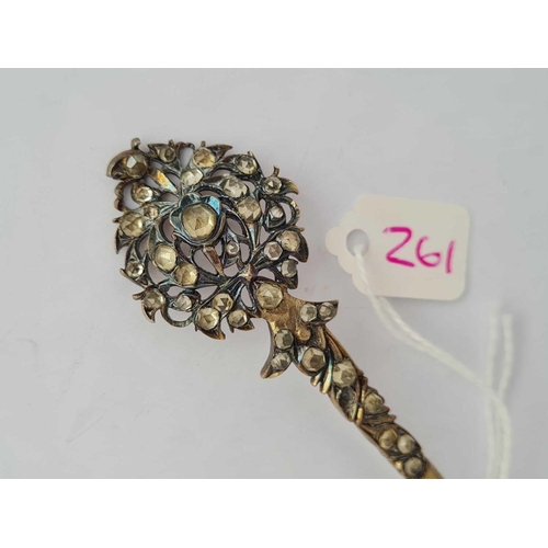 261 - A 19th century stone set jabot pin