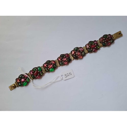 325 - An antique gilt foiled tourmaline bracelet