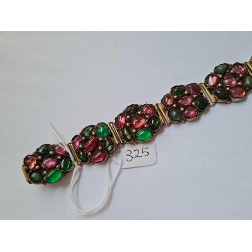 325 - An antique gilt foiled tourmaline bracelet