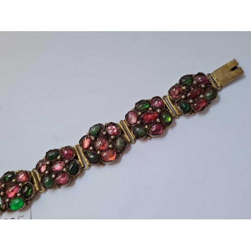 325 - An antique gilt foiled tourmaline bracelet