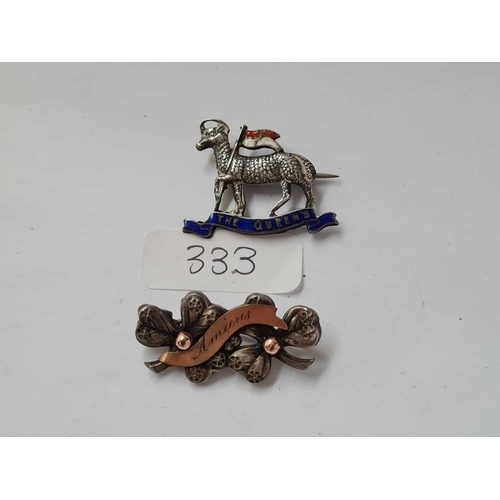 333 - Two white metal brooches