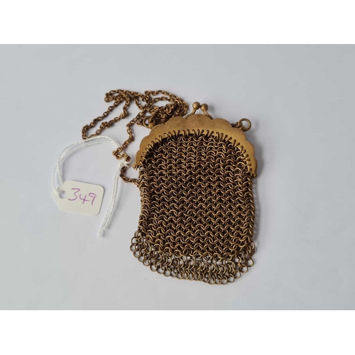 349 - A metal chain link misers purse