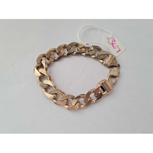 367 - A silver flat link bracelet - 45 gms