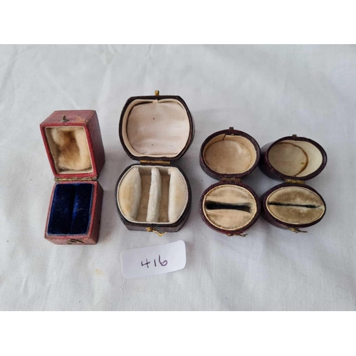 416 - 4 Georgian antique ring boxes including 1 box with 2 ring compartments.