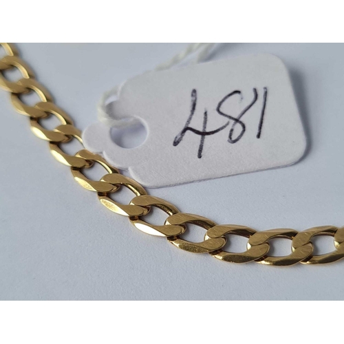 481 - A flat link 9ct bracelet 3.9g