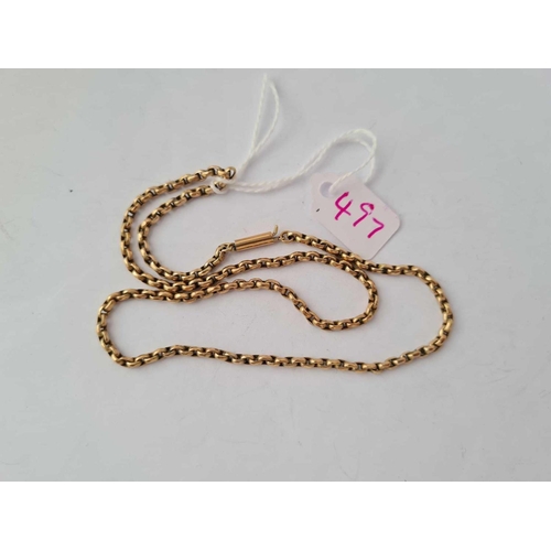 497 - A belcher link neck chain 9ct 16 inches - 6.4 gms