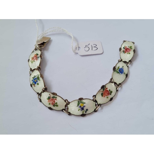 513 - A silver and enamel bracelet