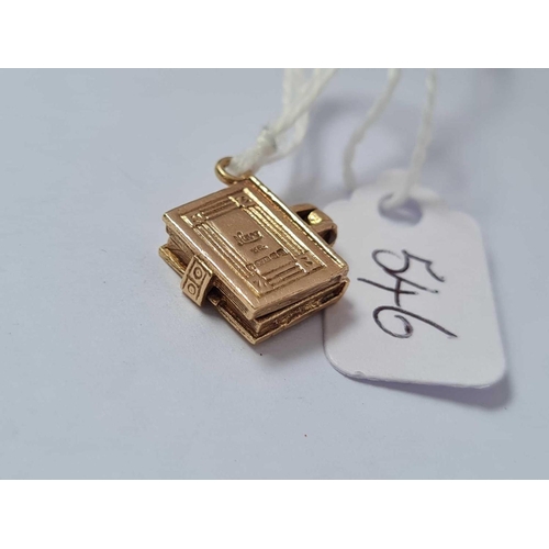 546 - A small 9ct opening bible charm 2.9g