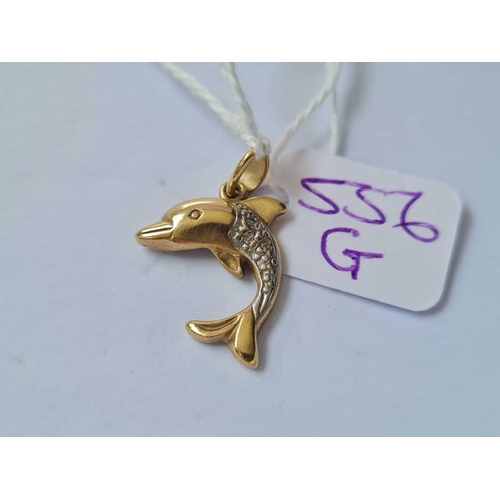 556g - A dolphin pendant 9ct - 1.6 gms