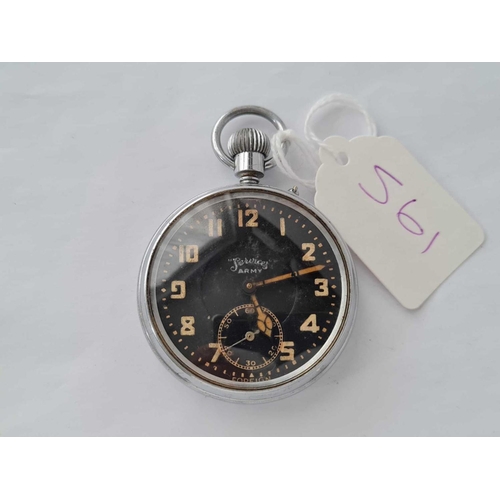 561 - A gents black faced pocket watch 