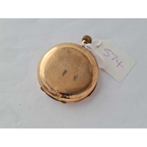 574 - A rolled gold repeater pocket watch in poor condition seconds dial no hands missing glass face