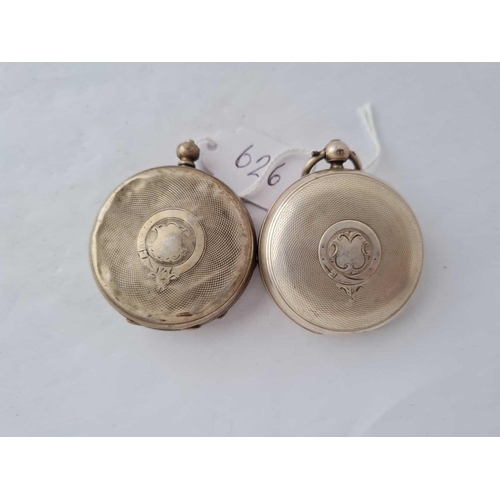 626 - Two gents silver pocket watches both AF