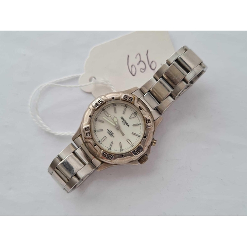 636 - A ladies Sekonda wrist watch WO with seconds sweep on metal strap