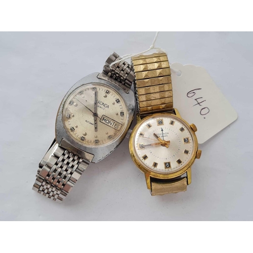 640 - Two gents Sekonda wrist watches both with seconds sweep and date apertures