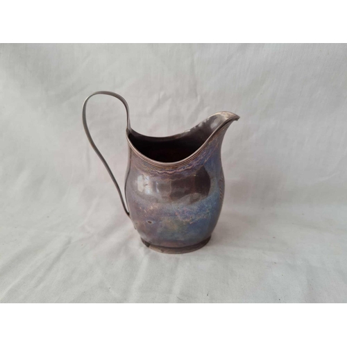 695 - A George III Exeter cream jug, helmet shaped with reeded rim - 4