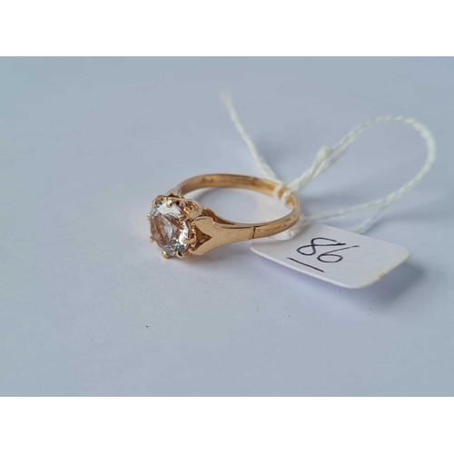 86 - A white single stone 9ct dress ring approx size O 2.9g