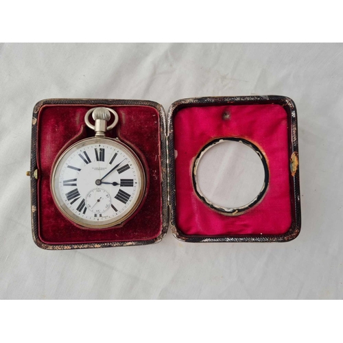 876 - A Goliath pocket watch case - London 1919 and a watch with seconds dial