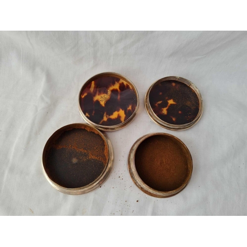 883 - Two tortoise shell mounted jars and covers - 3