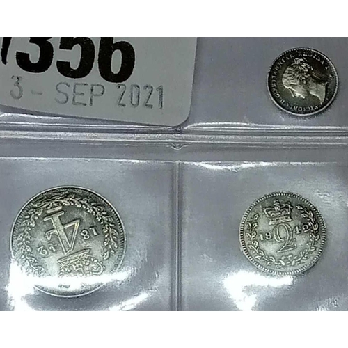 1356 - 1842 part Maundy set (threepence missing)