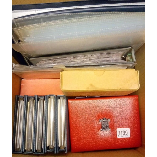 1139 - Large box of coin albums and boxes