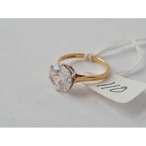 110 - An impressive 3ct white stone dress ring in 9ct mount size M 2.8g inc