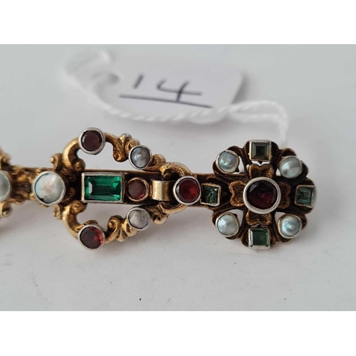 14 - A antique AUSTRO HUNGARIAN gem set brooch