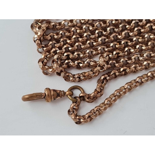 16 - A Victorian faceted gilt guard chain 51 inches