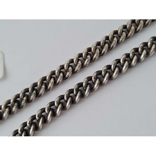 21 - A heavy silver double Albert 49g