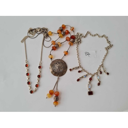 84 - Three silver necklaces
