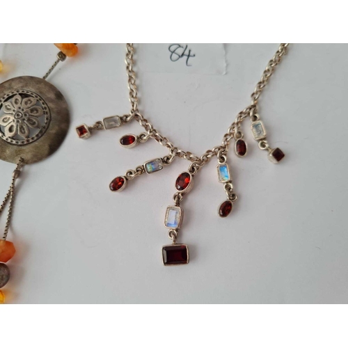 84 - Three silver necklaces