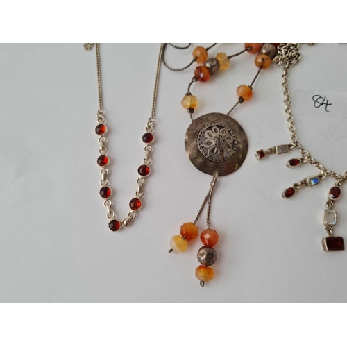 84 - Three silver necklaces