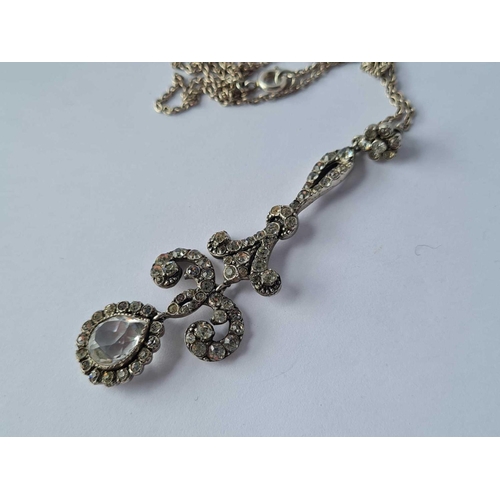 49 - A Victorian silver & paste pendant on chain