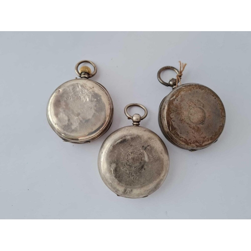 1009 - Two gents silver pocket watches one with key both with seconds dials W/O plus silver pocket watch ca... 