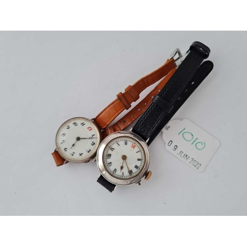 1010 - Two crisp ladies silver wrist watches