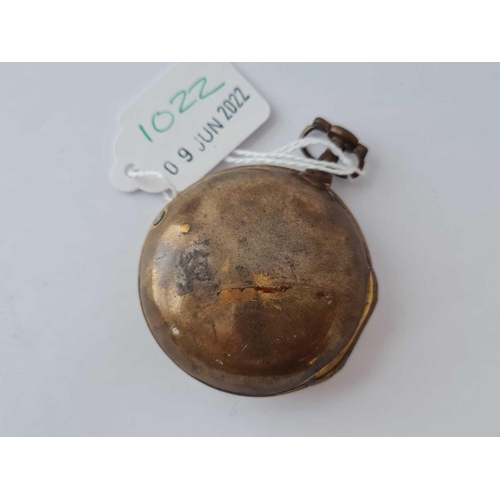 1022 - A gilt metal pair cased pocket watch AF